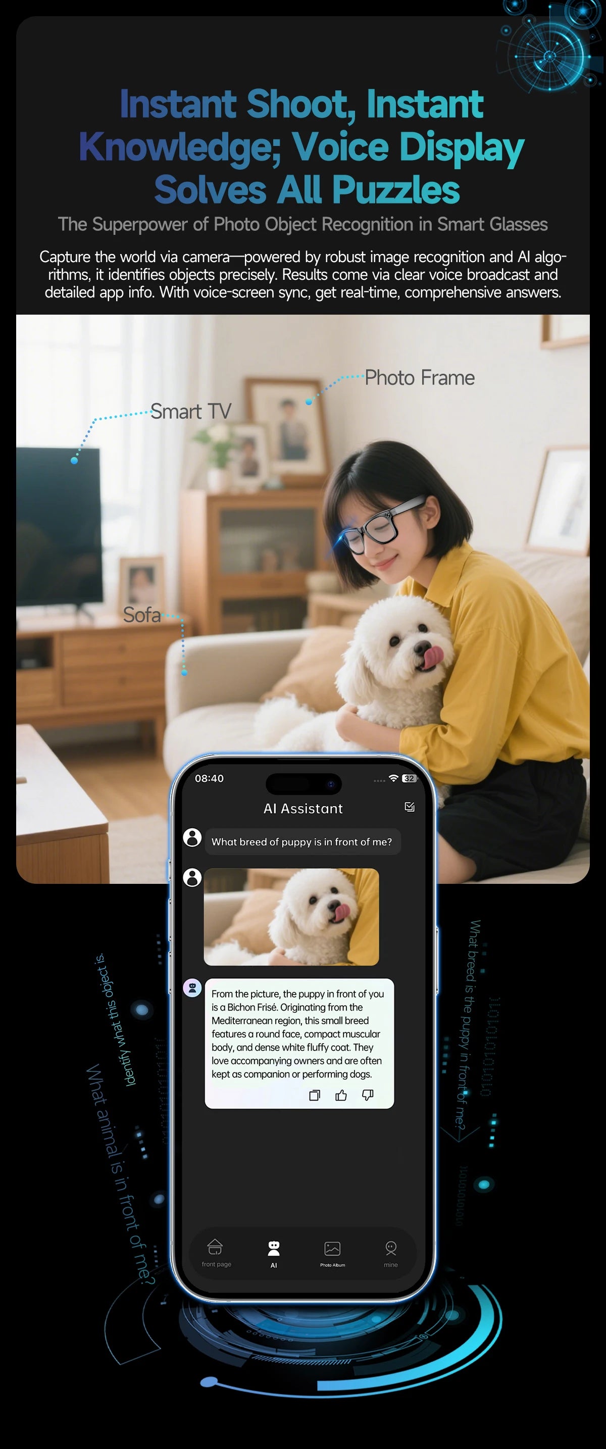 Gafas Inteligentes Visiontek | Cámara HD · Audio Bluetooth · Control por Voz