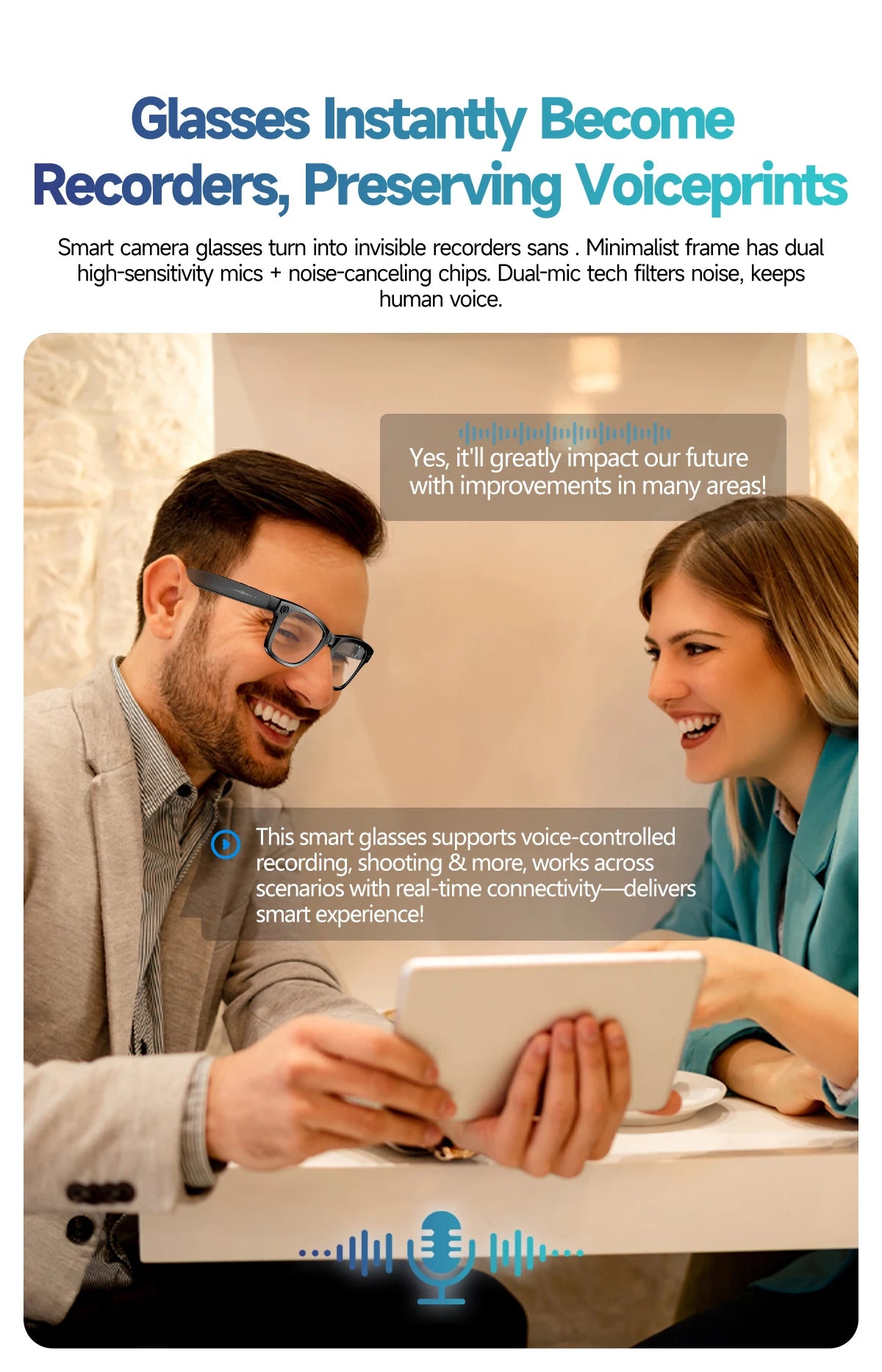 Gafas Inteligentes Visiontek | Cámara HD · Audio Bluetooth · Control por Voz